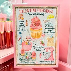 Valentine Cupcakes Vintage Recipe Pink Baking Decor Picture